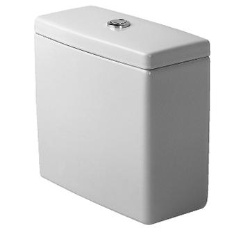 Duravit Starck3 cisterne Dual skyl hvid  - krom trykknap og bundtilgang Venstre side Duravit