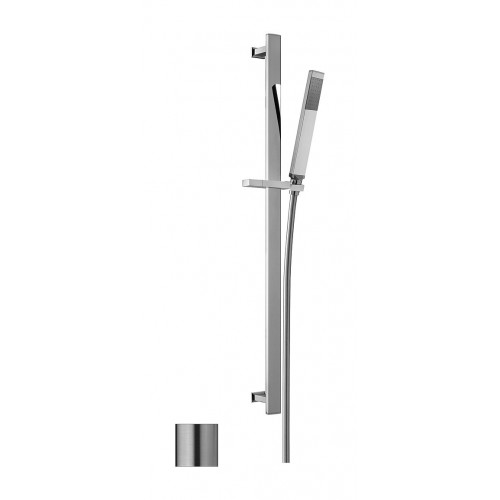 Paffoni City brusesæt firkantet - Stål look Brusesæt Paffoni