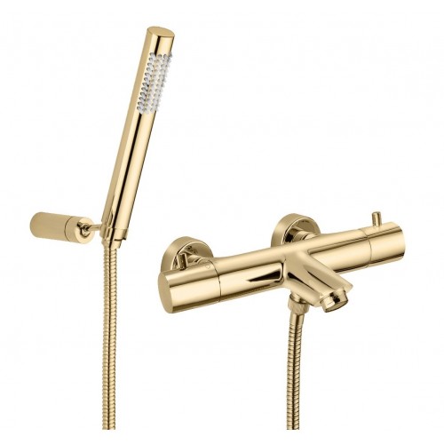 Paffoni Light termostat med tud inkl. brusersæt - Poleret Messing Brusearmatur Paffoni